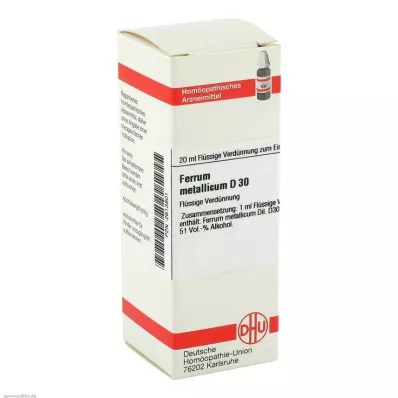 FERRUM METALLICUM D 30 Laimennus, 20 ml