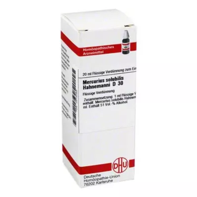 MERCURIUS SOLUBILIS Hahnemanni D 30 Laimennus, 20 ml MERCURIUS SOLUBILIS Hahnemanni D 30 Laimennus, 20 ml