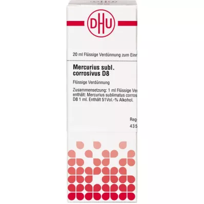 MERCURIUS SUBLIMATUS corrosivus D 8 Laimennus, 20 ml