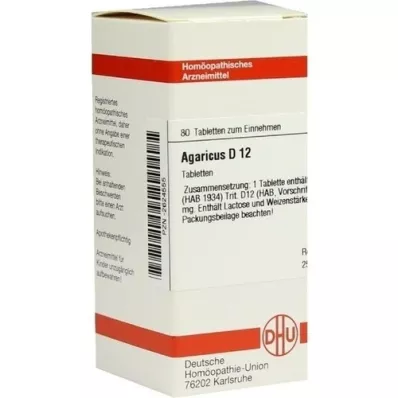 AGARICUS D 12 tablettia, 80 kpl