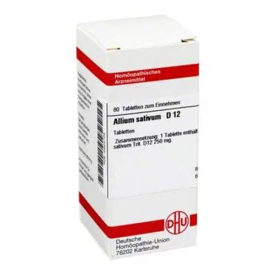 ALLIUM SATIVUM D 12 tablettia, 80 kpl
