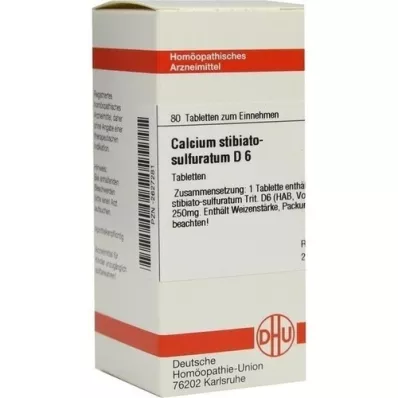 CALCIUM STIBIATO sulphuratum D 6 tablettia, 80 kpl