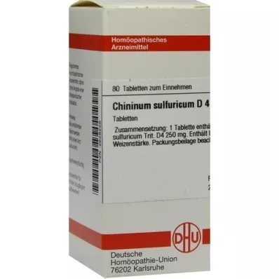 CHININUM SULFURICUM D 4 tablettia, 80 kpl
