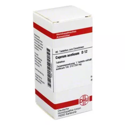 CUPRUM ACETICUM D 12 tablettia, 80 kpl