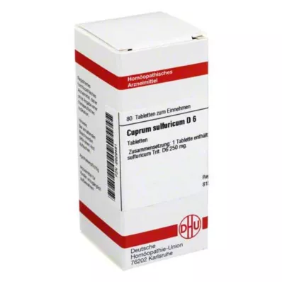 CUPRUM SULFURICUM D 6 tablettia, 80 kpl