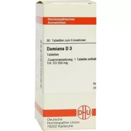 DAMIANA D 3 tablettia, 80 kpl