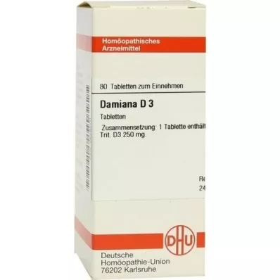 DAMIANA D 3 tablettia, 80 kpl