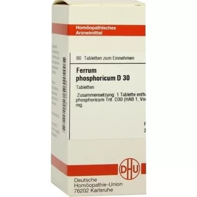 FERRUM PHOSPHORICUM D 30 tablettia, 80 kpl