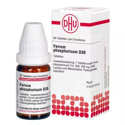 FERRUM PHOSPHORICUM D 30 tablettia, 80 kpl