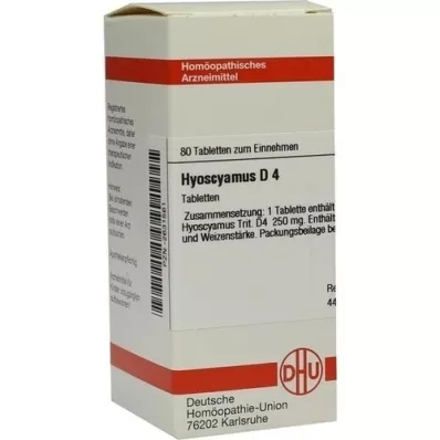 HYOSCYAMUS D 4 tablettia, 80 kpl