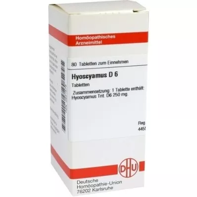 HYOSCYAMUS D 6 tablettia, 80 kpl