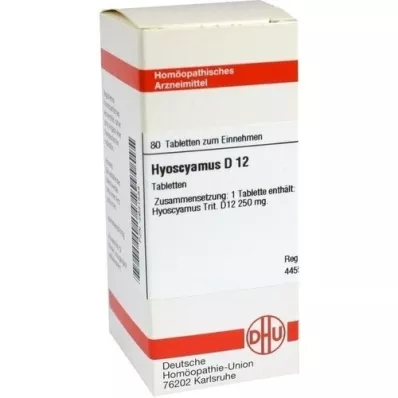HYOSCYAMUS D 12 tablettia, 80 kpl