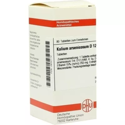 KALIUM ARSENICOSUM D 12 tablettia, 80 kpl