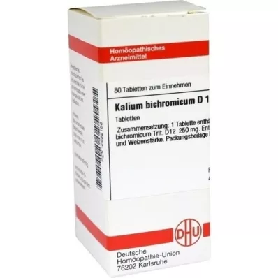 KALIUM BICHROMICUM D 12 tablettia, 80 kpl