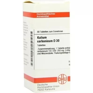 KALIUM CARBONICUM D 30 tablettia, 80 kpl