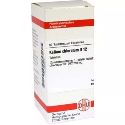 KALIUM CHLORATUM D 12 tablettia, 80 kpl