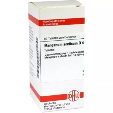 MANGANUM ACETICUM D 4 tablettia, 80 kpl