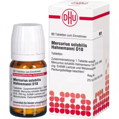 MERCURIUS SOLUBILIS Hahnemanni D 10 tablettia, 80 kpl