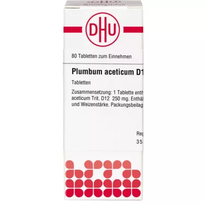 PLUMBUM ACETICUM D 12 tablettia, 80 kpl