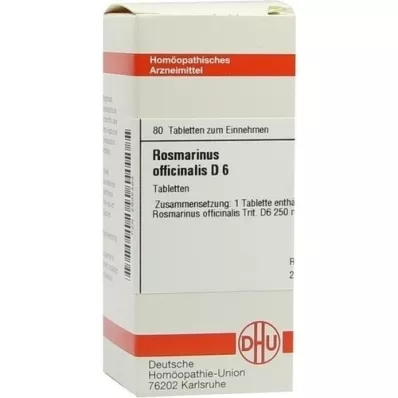 ROSMARINUS OFFICINALIS D 6 tablettia, 80 kpl