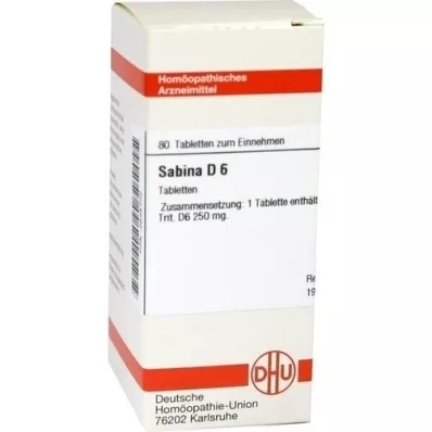 SABINA D 6 tablettia, 80 kpl