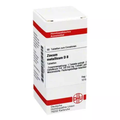 ZINCUM METALLICUM D 8 tablettia, 80 kpl