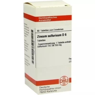 ZINCUM SULFURICUM D 6 tablettia, 80 kpl