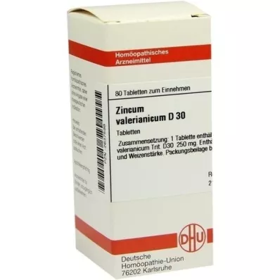 ZINCUM VALERIANICUM D 30 tablettia, 80 kpl
