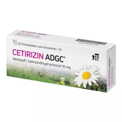 CETIRIZIN ADGC Kalvopäällysteiset tabletit, 20 kpl