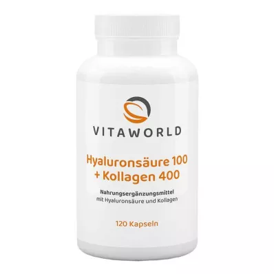 HYALURONSÄURE 100+Collagen 400 kapselia, 120 kapselia