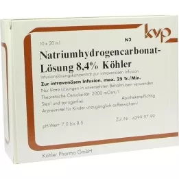 NATRIUMHYDROGENCARBONAT-Liuos 8,4 % Köhlerin liuos, 10X20 ml