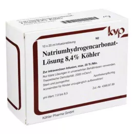 NATRIUMHYDROGENCARBONAT-Liuos 8,4 % Köhlerin liuos, 10X20 ml