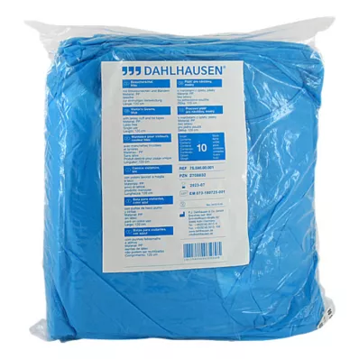 BESUCHERKITTEL neulotulla mansetilla sidottavaksi 120x144 cm sininen, 10 kpl