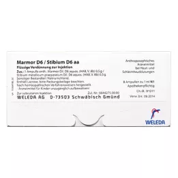 MARMOR D 6/Stibium D 6 aa -ampullit, 50X10ml