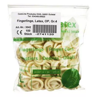FINGERLING Lateksi OP Koko 4, 100 kpl