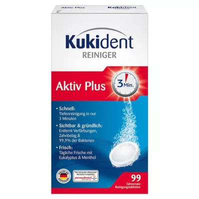 KUKIDENT Active Plus -tabletit, 99 kpl