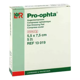 PRO-OPHTA Kompressit 5,5x7,5 cm steriilit yksittäiset, 5 kpl