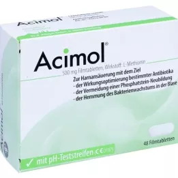 ACIMOL pH-testiliuskojen kanssa kalvopäällysteiset tabletit, 48 kpl