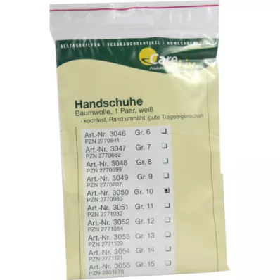 HANDSCHUHE Puuvilla kokoa 10, 2 kpl