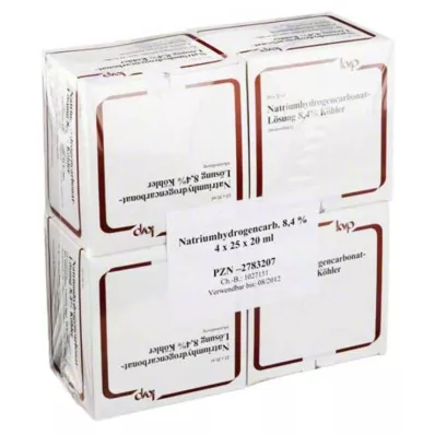 NATRIUMHYDROGENCARBONAT-Liuos 8,4 % Köhlerin liuos, 100X20 ml