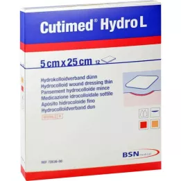 CUTIMED Hydro L Hydrokolloidisidos ohut 5x25 cm, 12 kpl
