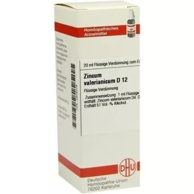 ZINCUM VALERIANICUM D 12 Laimennus, 20 ml