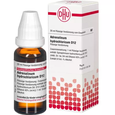 ADRENALINUM HYDROCHLORICUM D 12 Laimennus, 20 ml