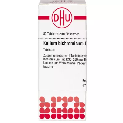 KALIUM BICHROMICUM D 30 tablettia, 80 kpl
