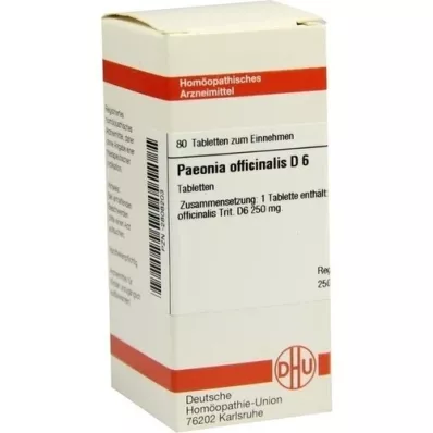 PAEONIA OFFICINALIS D 6 tablettia, 80 kpl