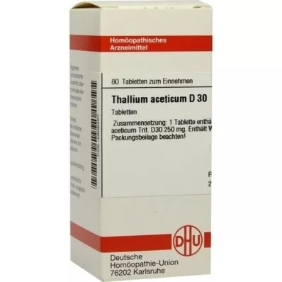 THALLIUM ACETICUM D 30 tablettia, 80 kpl