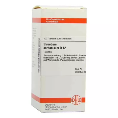STRONTIUM CARBONICUM D 12 tablettia, 200 kpl