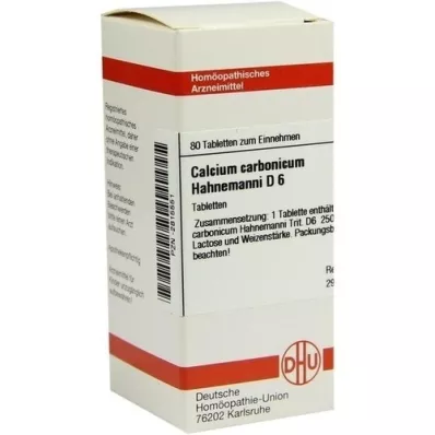 CALCIUM CARBONICUM Hahnemanni D 6 tablettia, 80 kpl