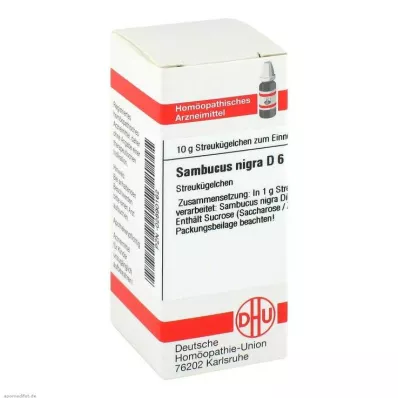 SAMBUCUS NIGRA D 6 palloa, 10 g