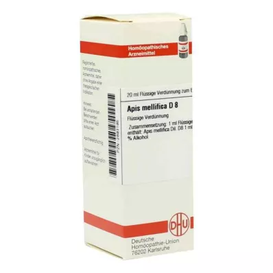 APIS MELLIFICA D 8 -laimennos, 20 ml